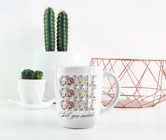 Thanksgiving mug, Turkey mug, Gobble Gobble mug, Friendsgiving mug,