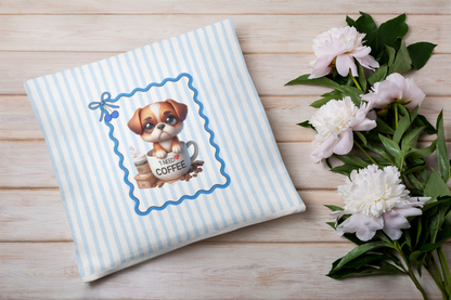 I Need Coffee Puppy Decor Pillowcase