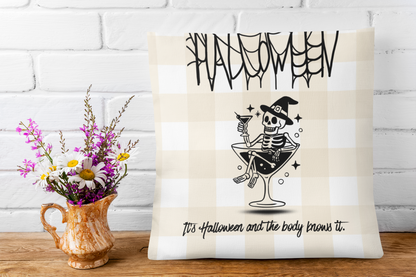 Cozy Helloween  Skeleton Decor Pillowcase