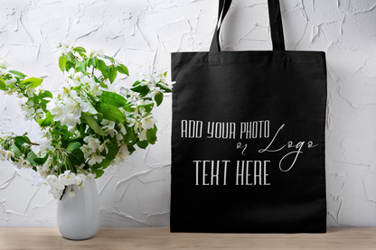 Customizable Tote Bag (AOP) – Add Your Photo or Design / Color Black