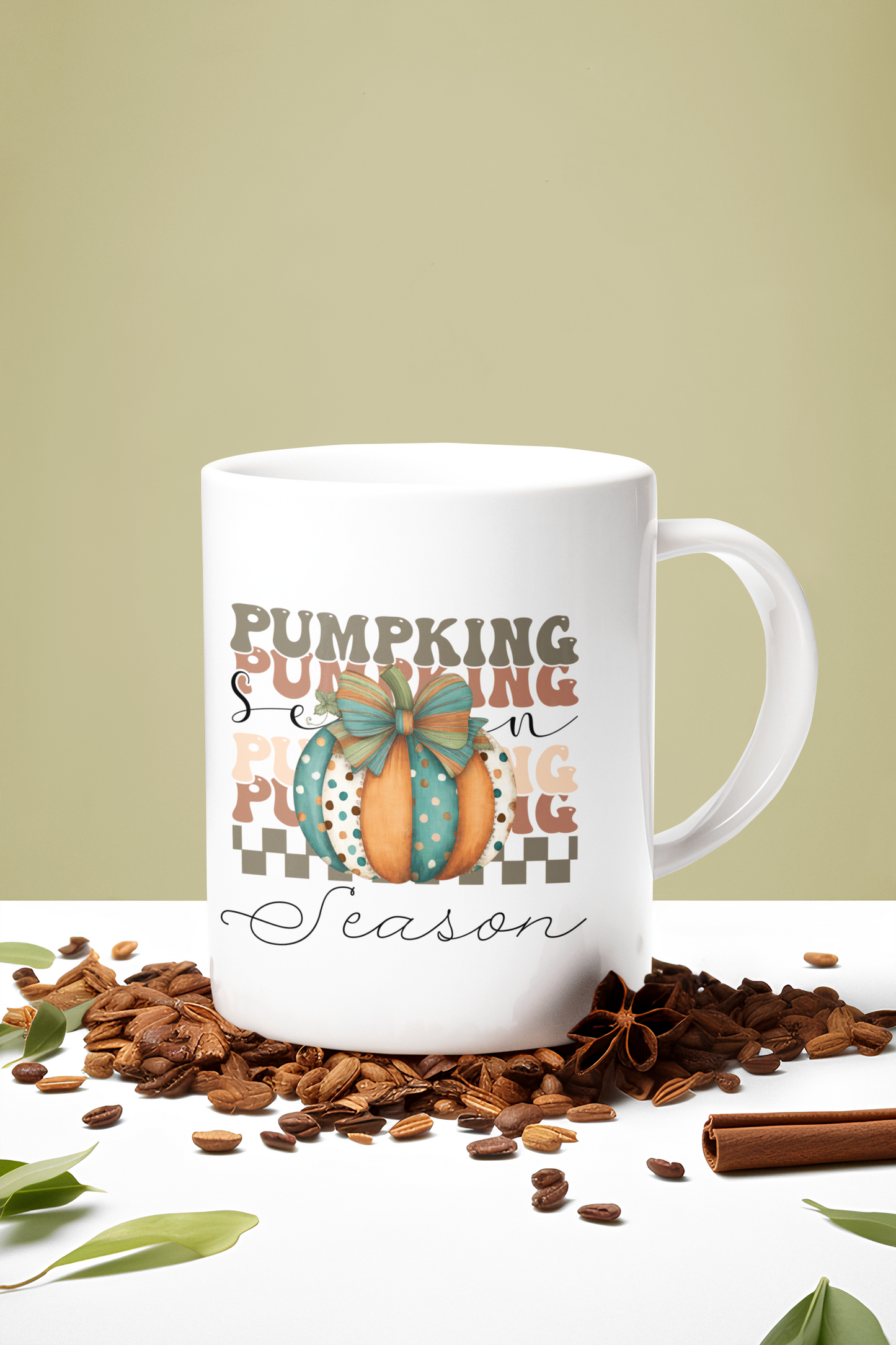 Cute Pumpkin mug, Pumpkin mug, Friendsgiving mug.