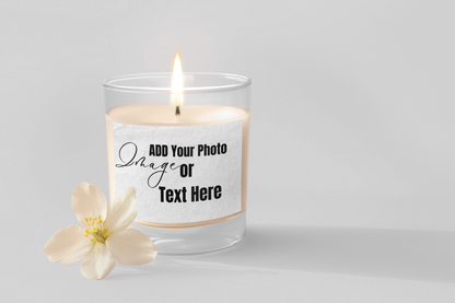 Customizable Scented Candles, Coconut Apricot Wax (4oz, 9oz)  Add Your Photo, Image or Design | White Color