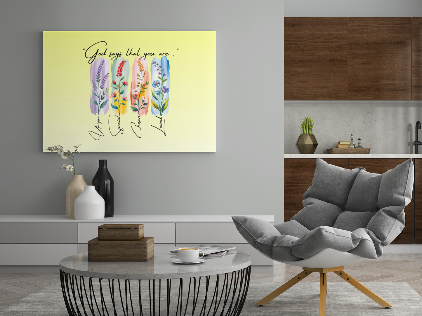 "God Says You Are Unique and Loved" Unique illustration print .