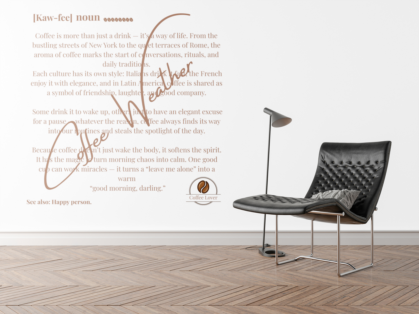 Coffee Weather Unique illustration print .