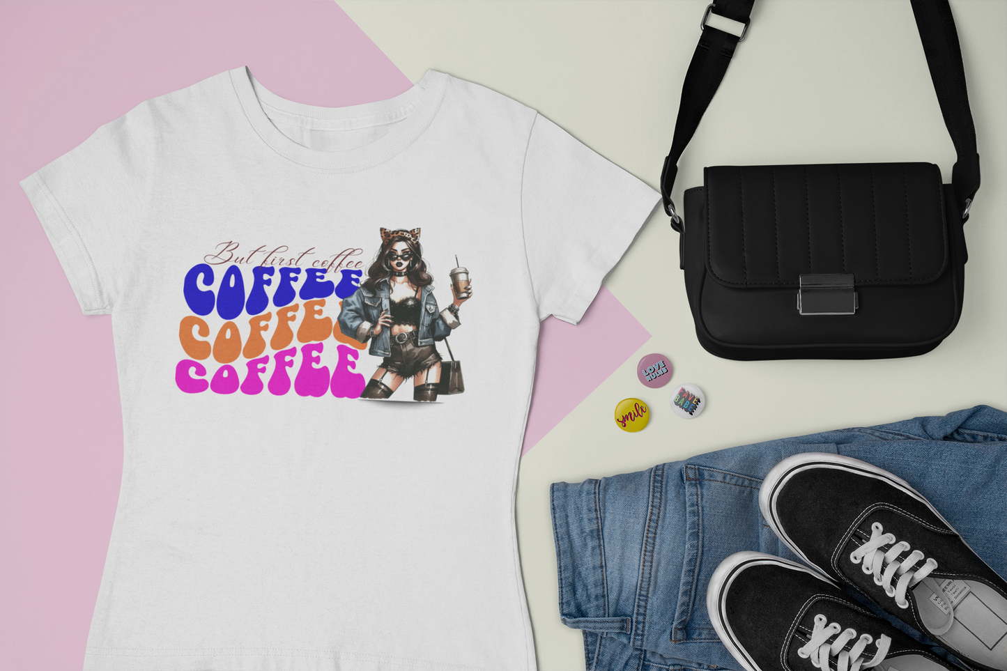 Drink Coffee, Be Happy T-Shirt”