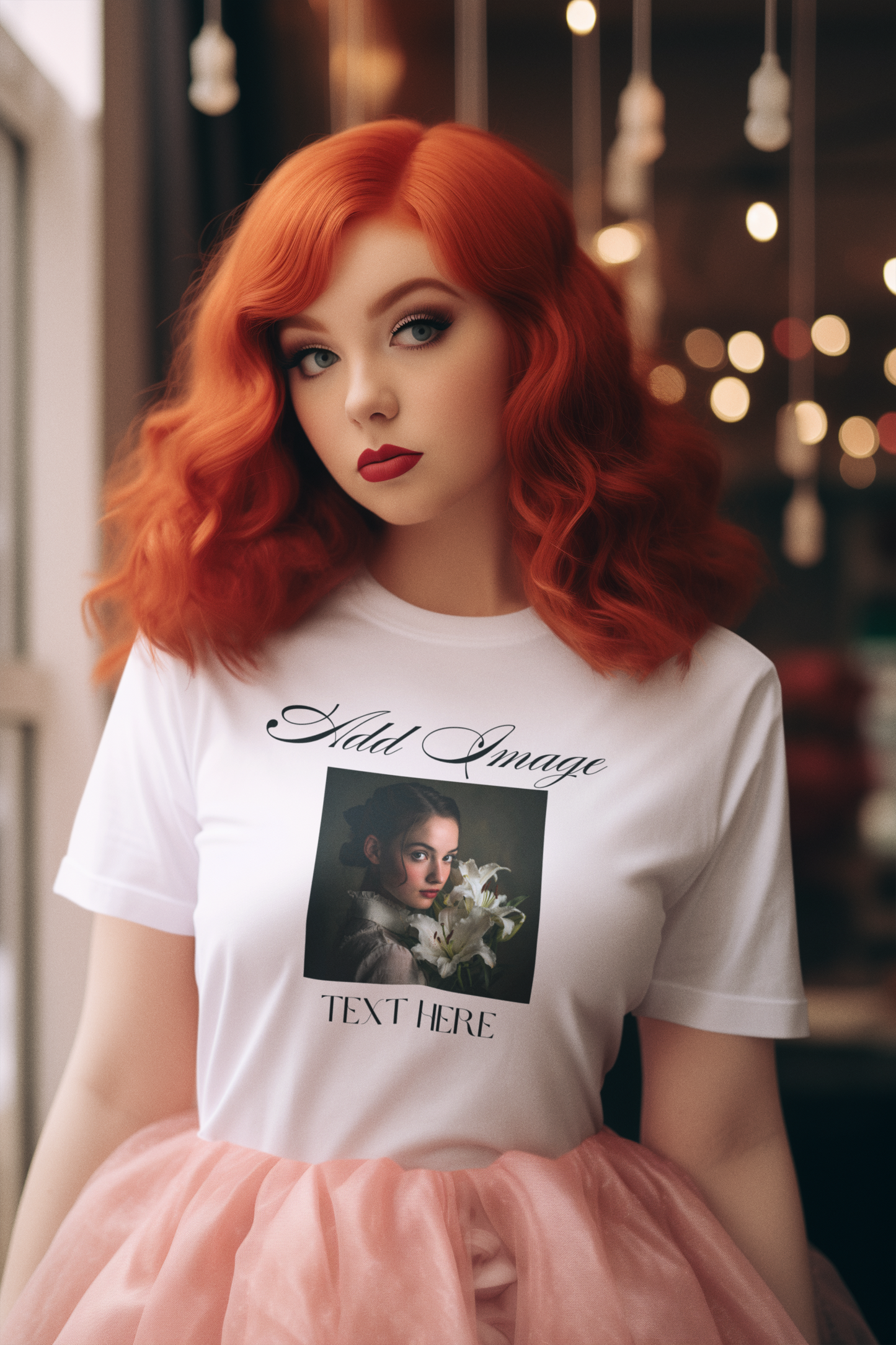 Customizable T-Shirt, Add Your Photo or Design / Color White