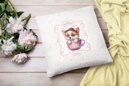 Adorable Puppy Coffee Dog  Decor Pillowcase
