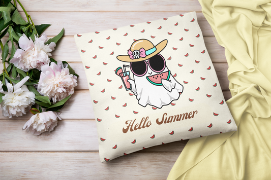 Cozy Summer Ghost Decor Pillowcase