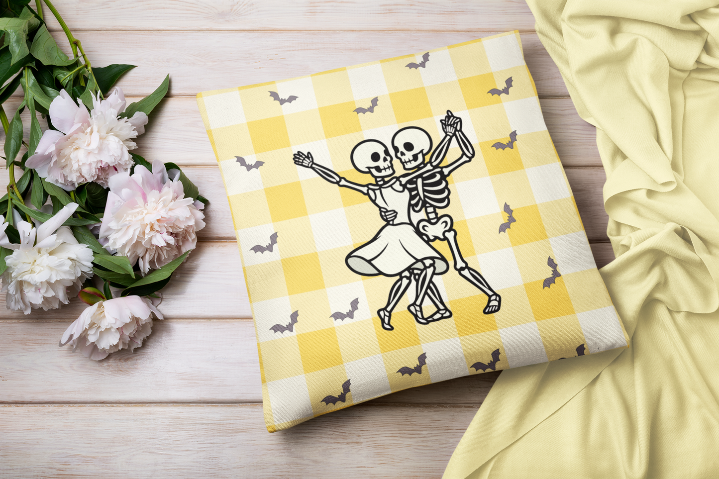 Cozy Skeleton Dance Decor Pillowcase